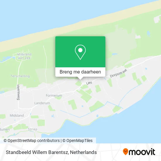 Standbeeld Willem Barentsz kaart