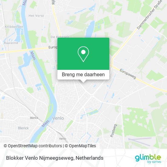 Blokker Venlo Nijmeegseweg kaart
