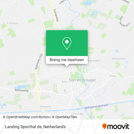 Landing Sporthal de kaart
