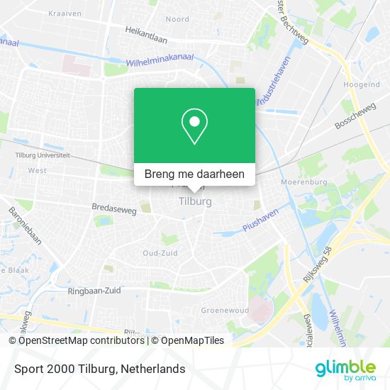 Sport 2000 Tilburg kaart