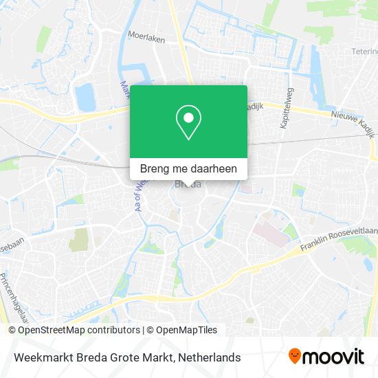 Weekmarkt Breda Grote Markt kaart