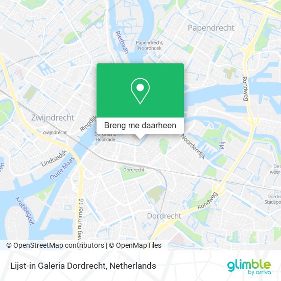 Lijst-in Galeria Dordrecht kaart