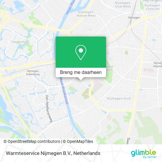 Warmteservice Nijmegen B.V. kaart