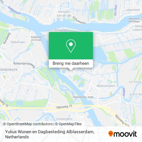 Yulius Wonen en Dagbesteding Alblasserdam kaart