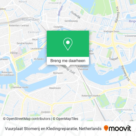 Vuurplaat Stomerij en Kledingreparatie kaart