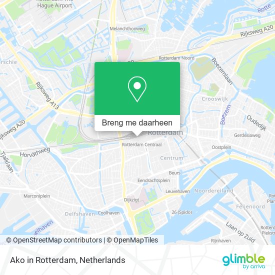 Ako in Rotterdam kaart