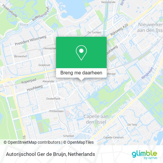 Autorijschool Ger de Bruijn kaart