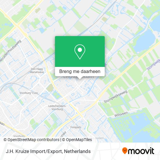 J.H. Kruize Import/Export kaart