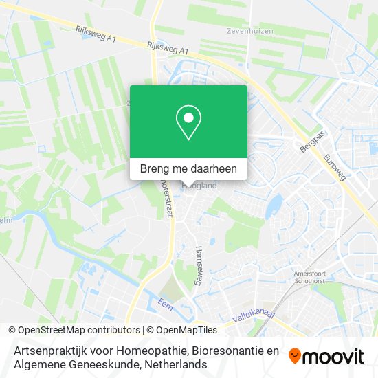 Artsenpraktijk voor Homeopathie, Bioresonantie en Algemene Geneeskunde kaart