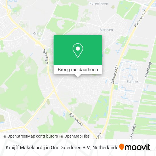 Kruijff Makelaardij in Onr. Goederen B.V. kaart