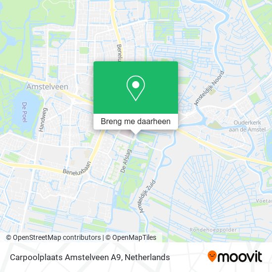 Carpoolplaats Amstelveen A9 kaart