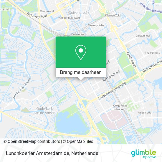 Lunchkoerier Amsterdam de kaart