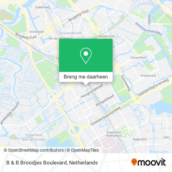 B & B Broodjes Boulevard kaart