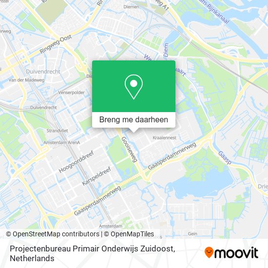 Projectenbureau Primair Onderwijs Zuidoost kaart