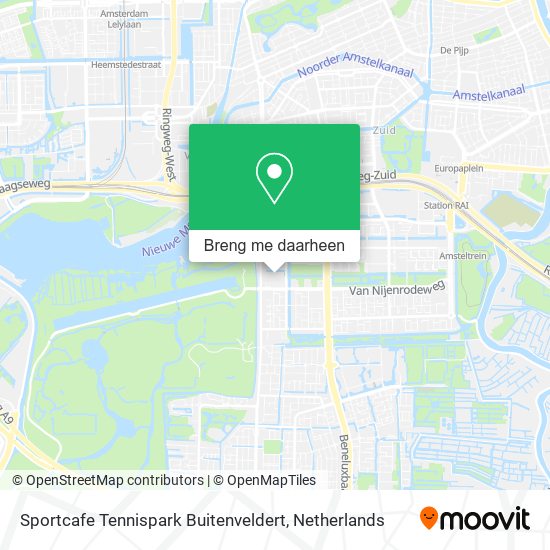 Sportcafe Tennispark Buitenveldert kaart