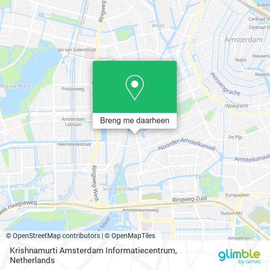 Krishnamurti Amsterdam Informatiecentrum kaart