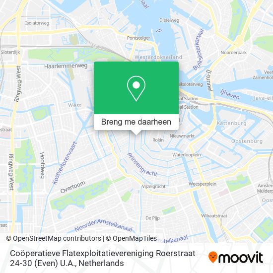 Coöperatieve Flatexploitatievereniging Roerstraat 24-30 (Even) U.A. kaart