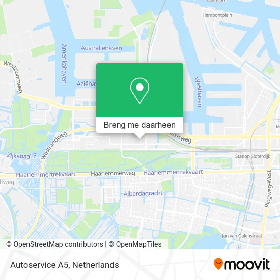 Autoservice A5 kaart