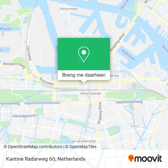 Kantine Radarweg 60 kaart