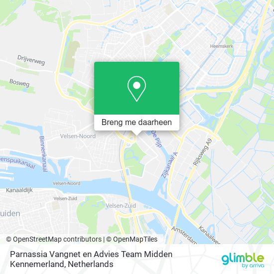 Parnassia Vangnet en Advies Team Midden Kennemerland kaart