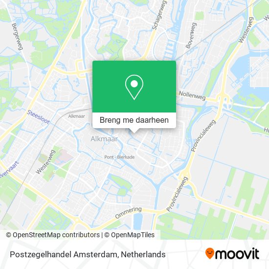 Postzegelhandel Amsterdam kaart