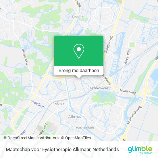 Maatschap voor Fysiotherapie Alkmaar kaart