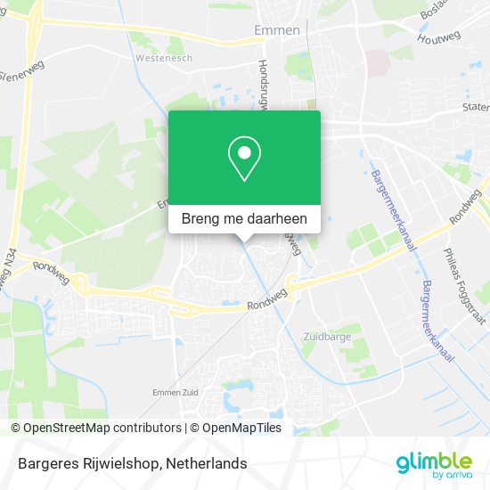 Bargeres Rijwielshop kaart