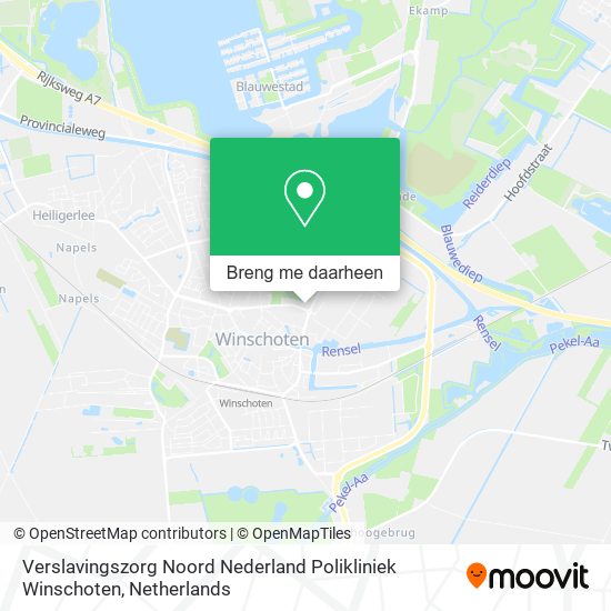 Verslavingszorg Noord Nederland Polikliniek Winschoten kaart