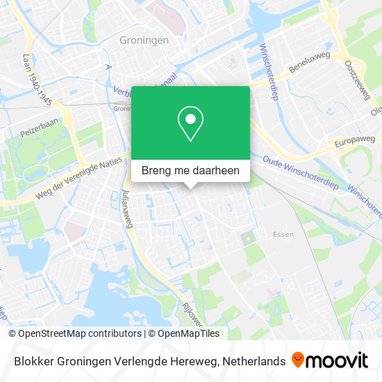 Blokker Groningen Verlengde Hereweg kaart