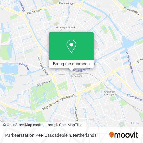 Parkeerstation P+R Cascadeplein kaart