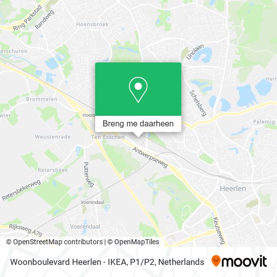 Woonboulevard Heerlen - IKEA, P1 / P2 kaart