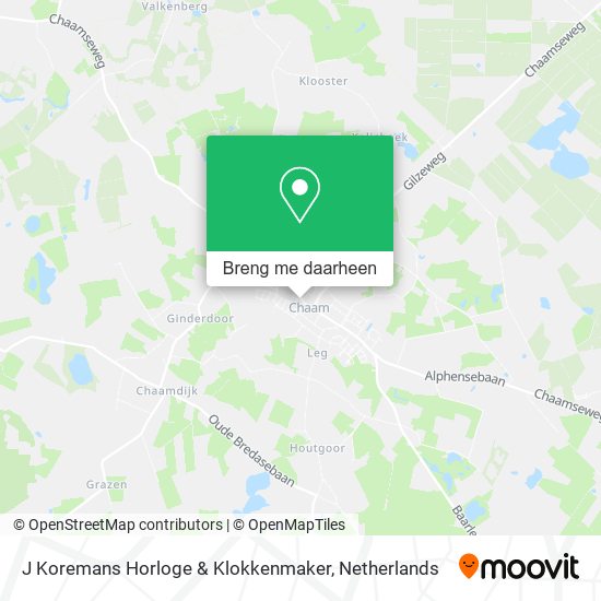 J Koremans Horloge & Klokkenmaker kaart