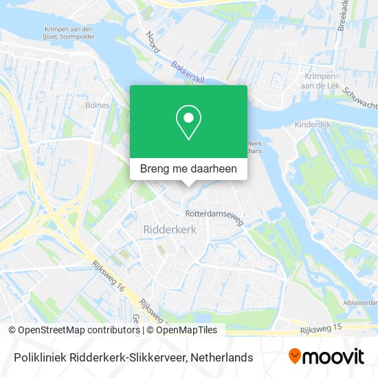 Polikliniek Ridderkerk-Slikkerveer kaart