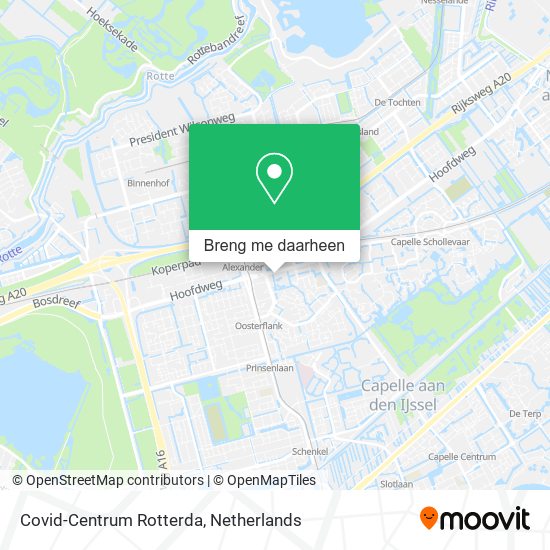 Covid-Centrum Rotterda kaart