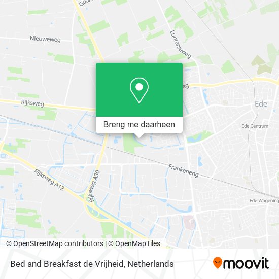 Bed and Breakfast de Vrijheid kaart