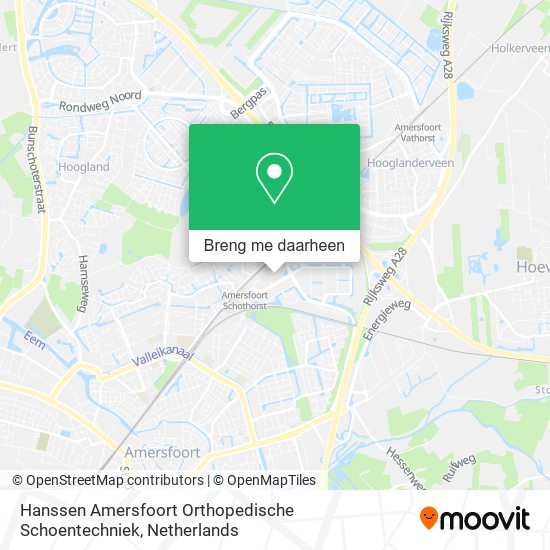 Hanssen Amersfoort Orthopedische Schoentechniek kaart