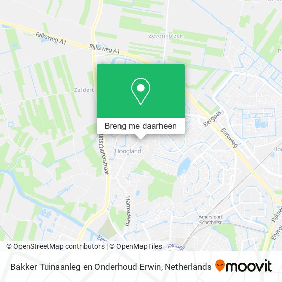 Bakker Tuinaanleg en Onderhoud Erwin kaart