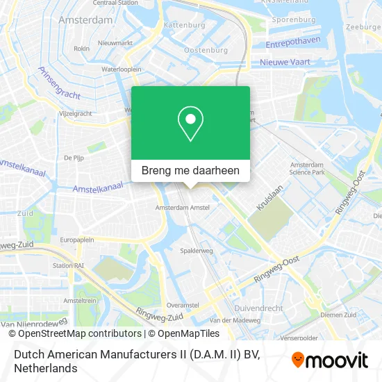 Dutch American Manufacturers II (D.A.M. II) BV kaart
