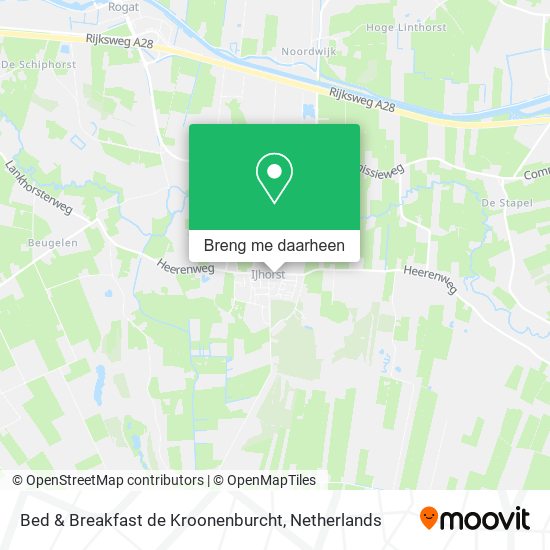 Bed & Breakfast de Kroonenburcht kaart