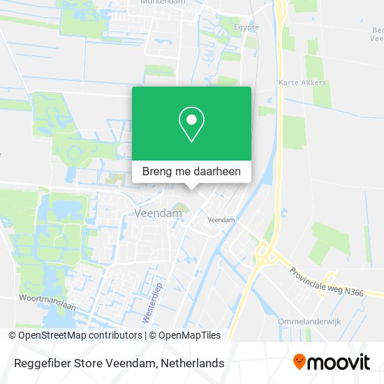 Reggefiber Store Veendam kaart