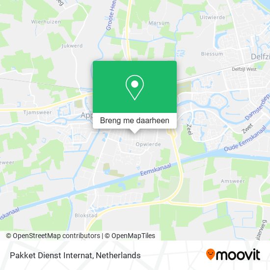 Pakket Dienst Internat kaart