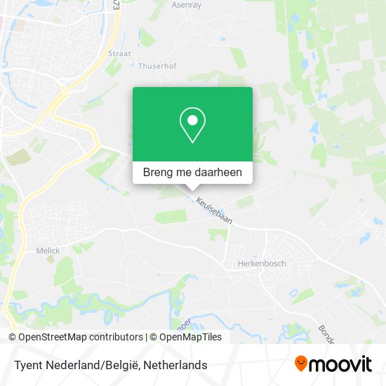 Tyent Nederland/België kaart