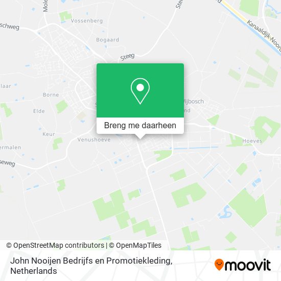 John Nooijen Bedrijfs en Promotiekleding kaart