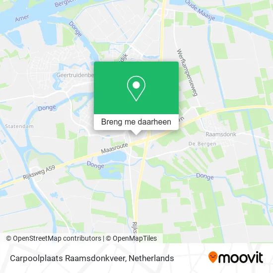 Carpoolplaats Raamsdonkveer kaart