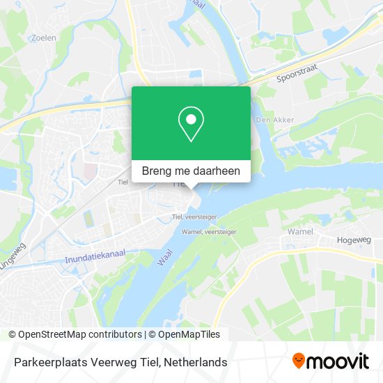 Parkeerplaats Veerweg Tiel kaart