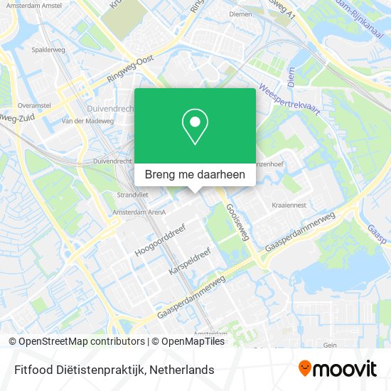 Fitfood Diëtistenpraktijk kaart