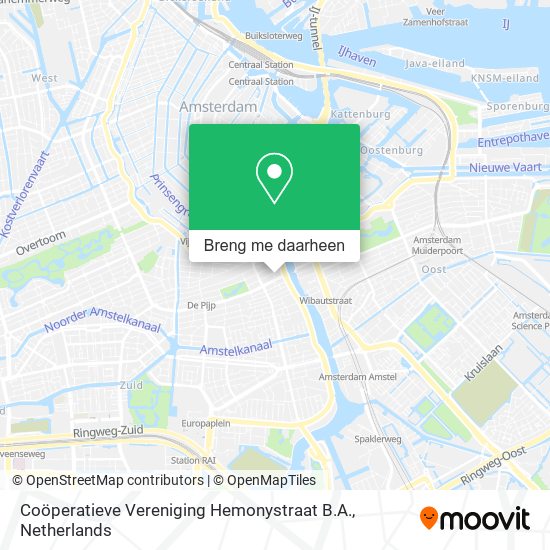 Coöperatieve Vereniging Hemonystraat B.A. kaart