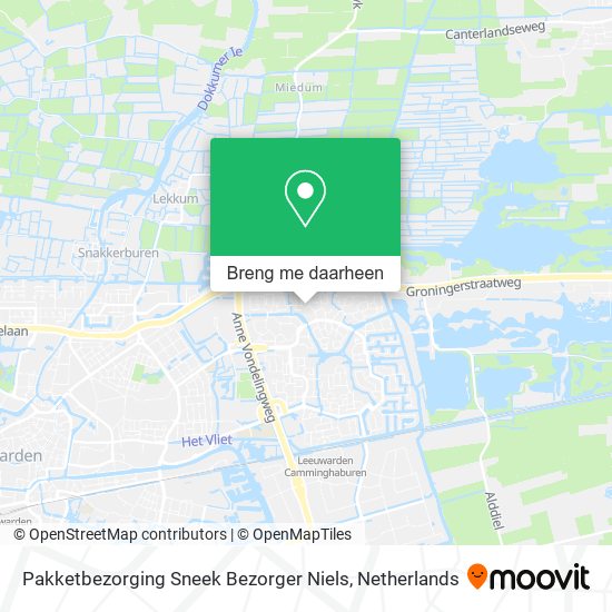 Pakketbezorging Sneek Bezorger Niels kaart