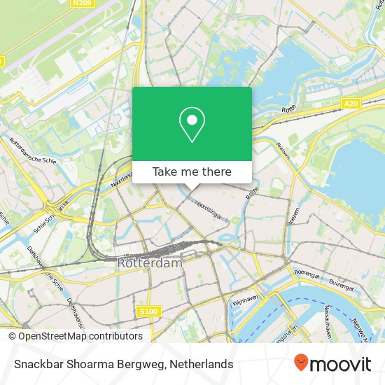 Snackbar Shoarma Bergweg kaart