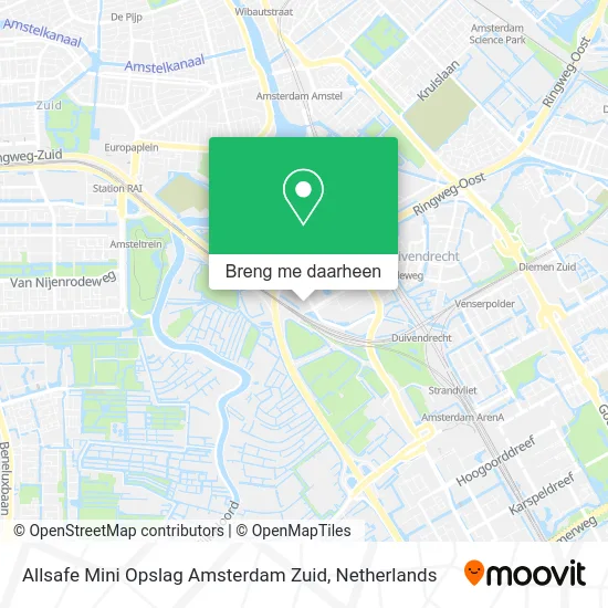 Allsafe Mini Opslag Amsterdam Zuid kaart